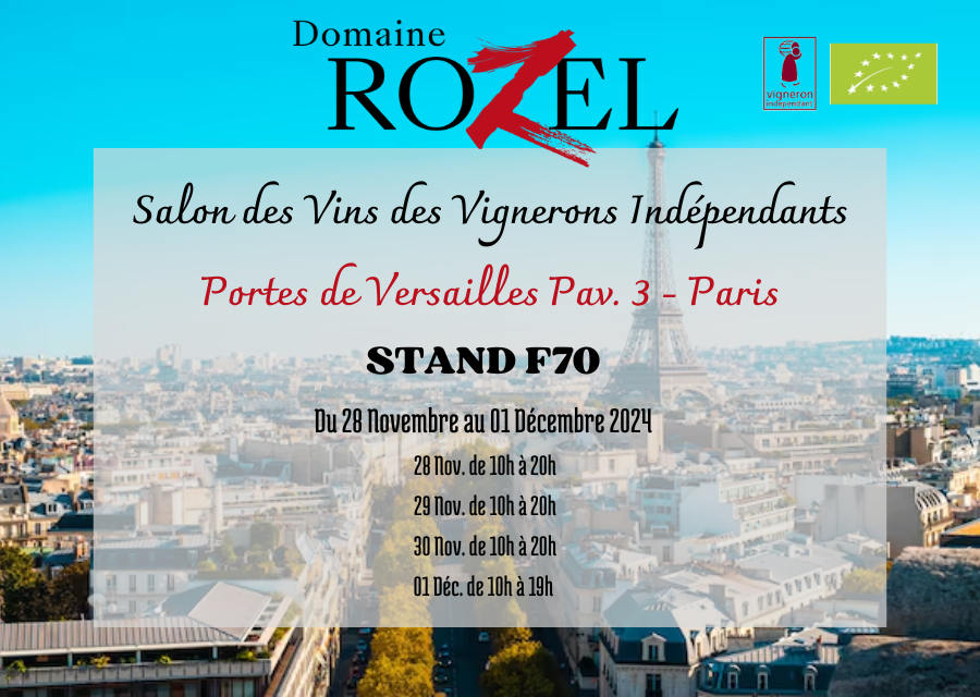 Retrouvez nous au stand E55 lors du salon des vignerons indépendants à Lyon du 28nov au 1 déc 2024.