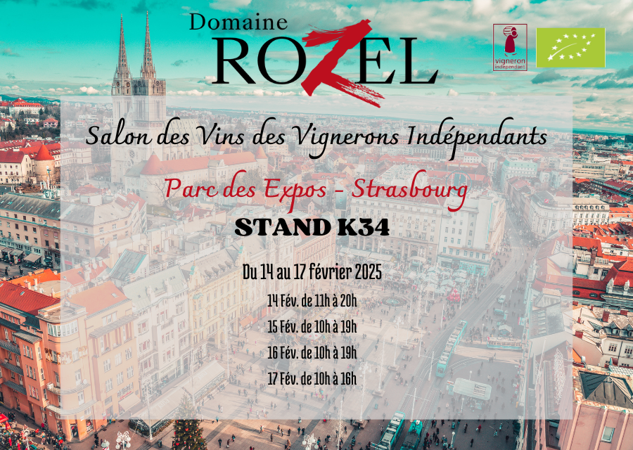 Retrouvez nous au stand K34 lors du salon des vignerons indépendants à Strasbourg du 14 au 17 fév 2025.